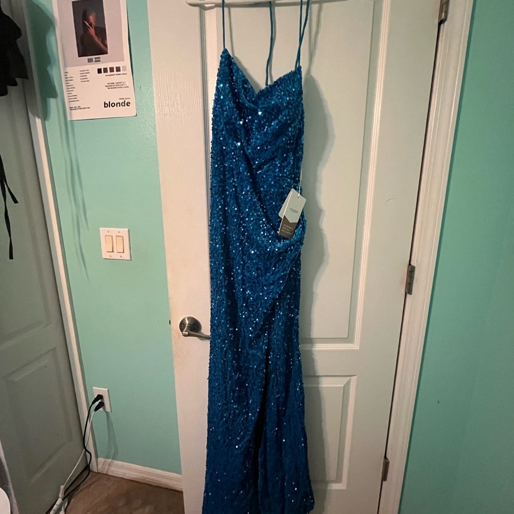Dazzling Blue Sequin Gown